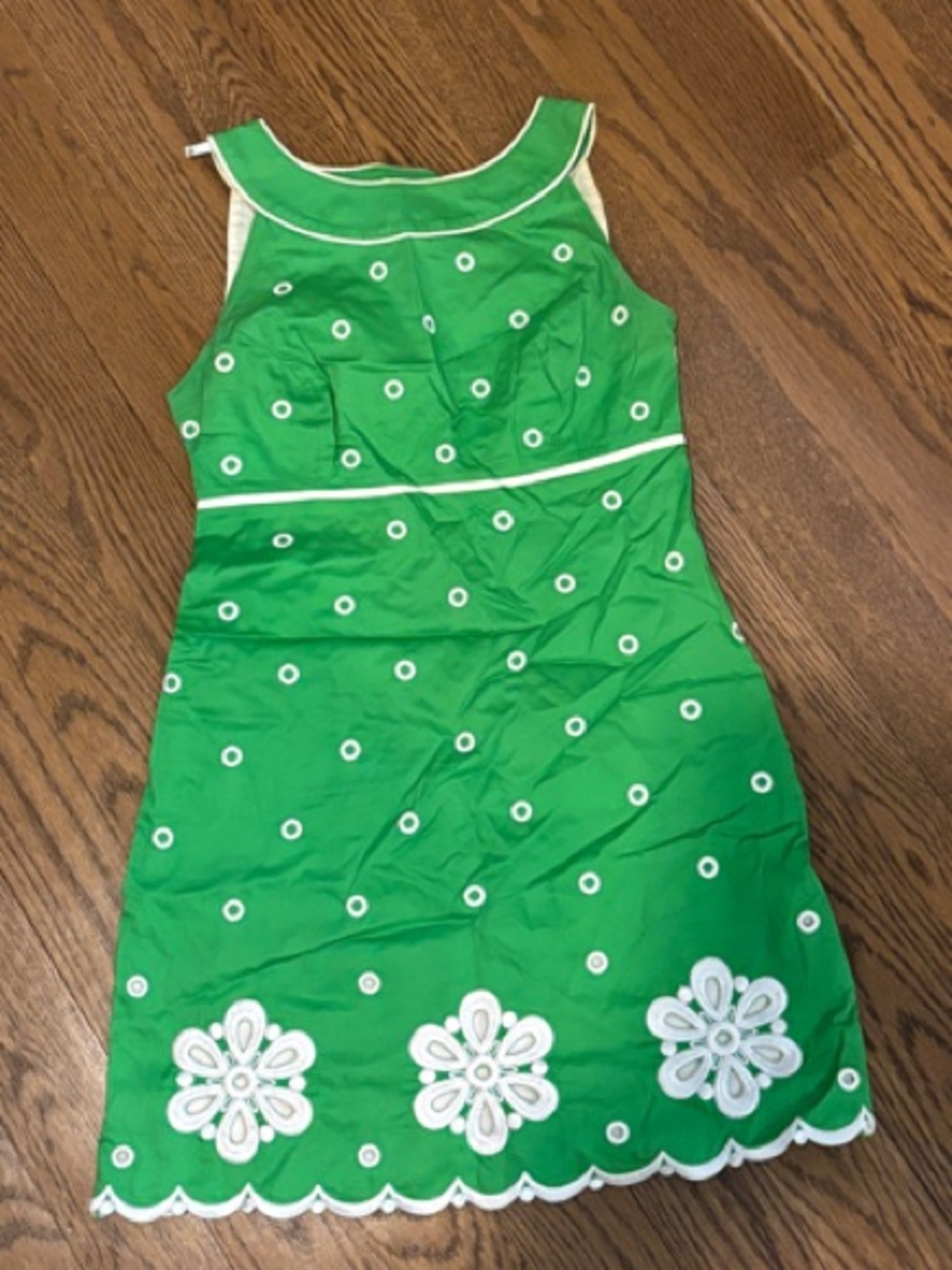 Lilly Pulitzer Green and White Floral Eyelet Shift Dress